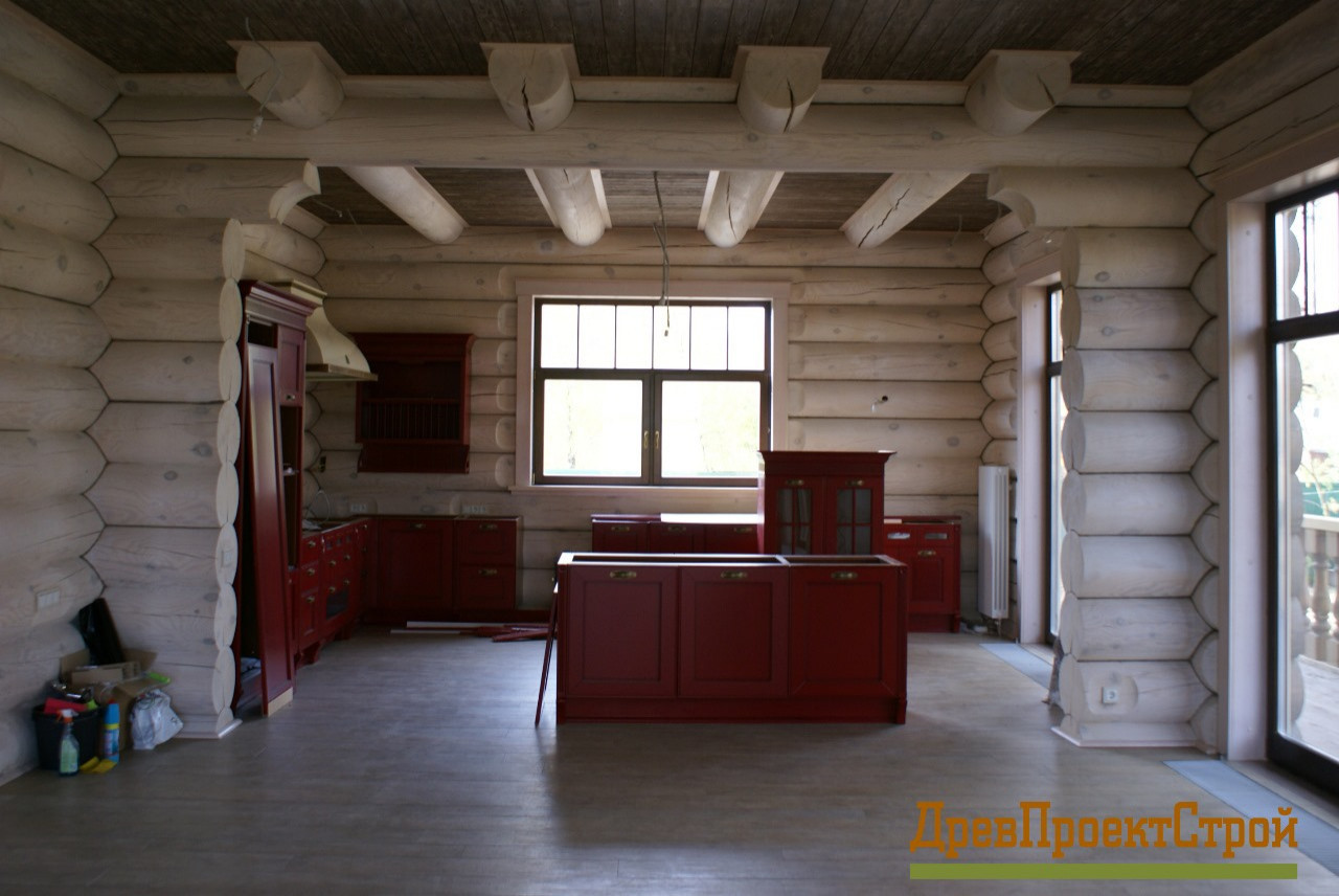 Обложка проекта: Отделочные работы в доме из оцилинлрованного бревна диаметр 320мм в Санкт Петерб