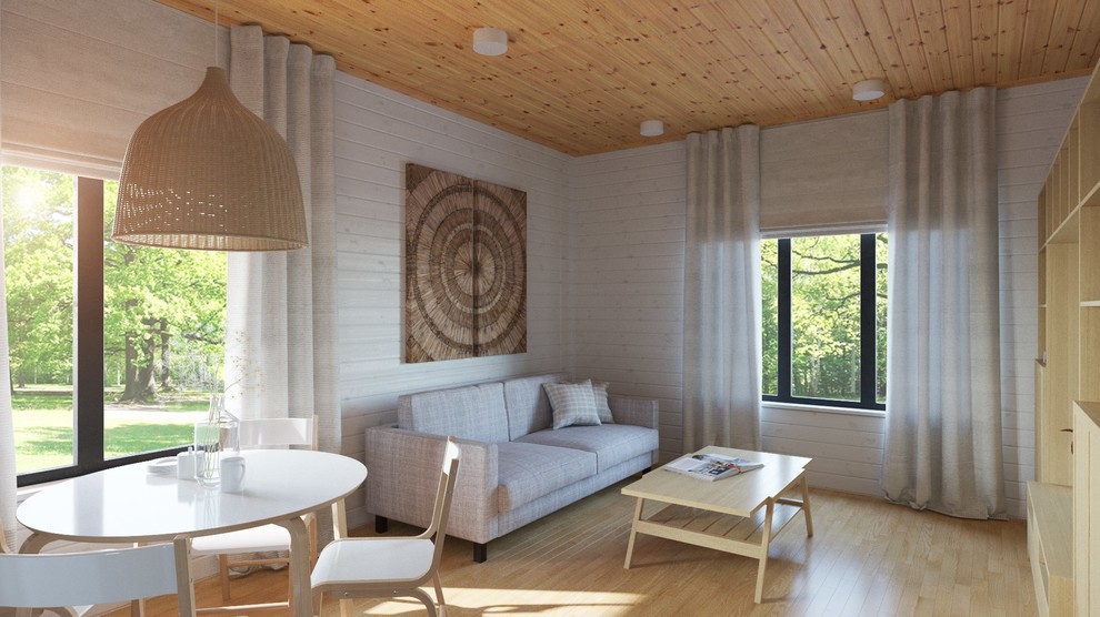 Одноэтажный каркасный дом 9.8 х 7.4 м. с одной спальней.