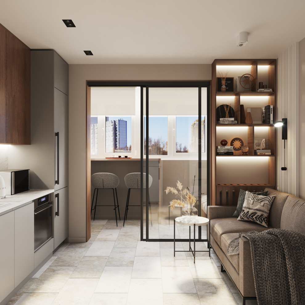 Квартира в современном стиле с минималистичным взглядом 43 кв. м