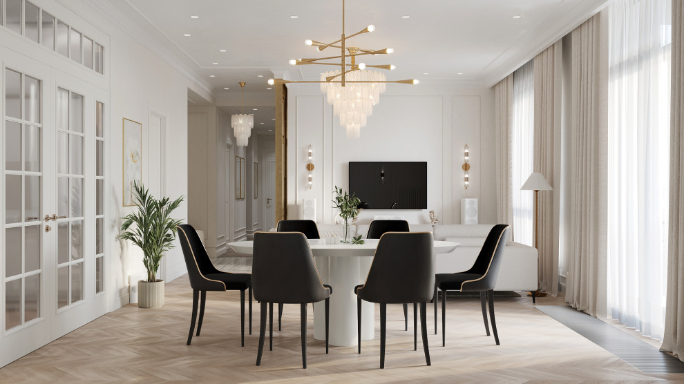 Светлая квартира с французским камином