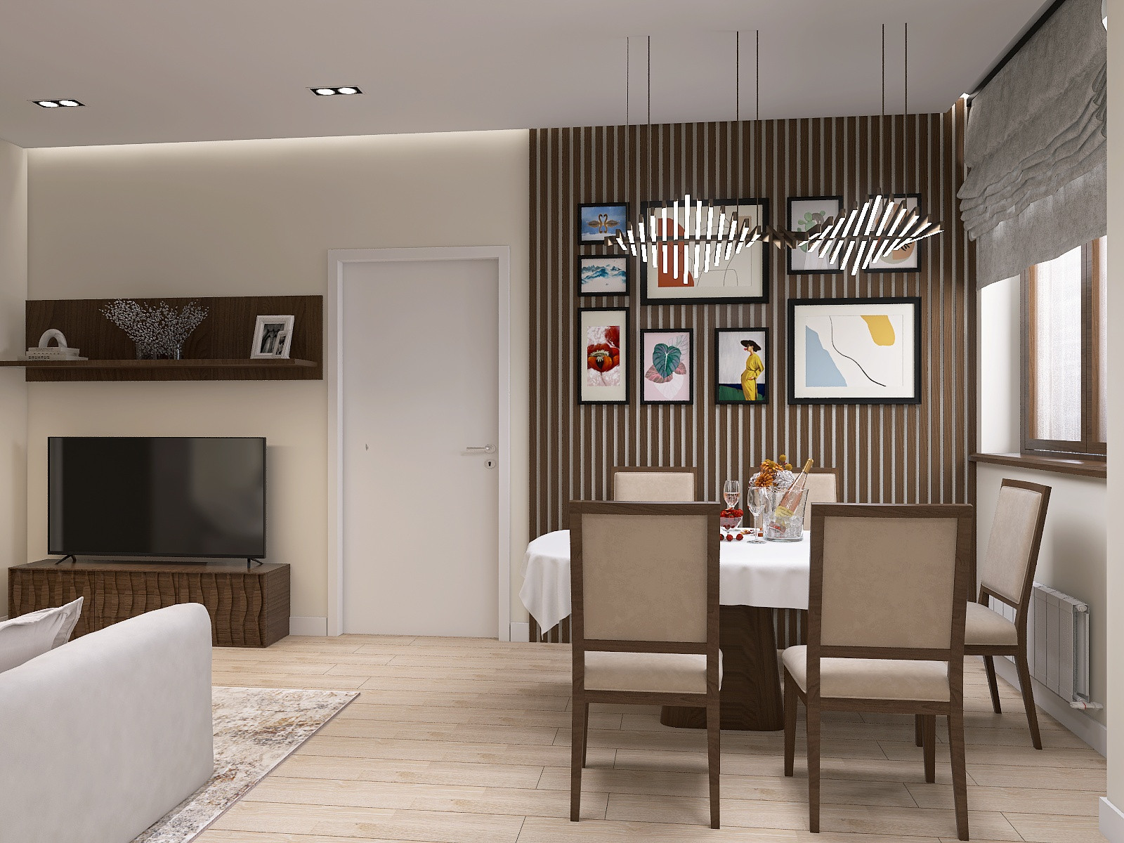 КУХНЯ-ГОСТИНАЯ + СПАЛЬНЯ И КОМНАТА ДЛЯ СЫНА 54 КВ.М.