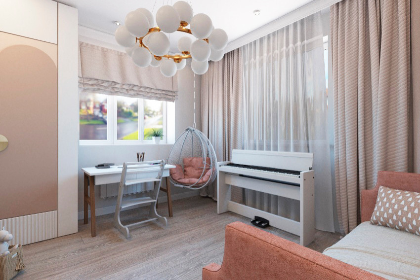 Двухэтажный дом для семьи с тремя детьми.