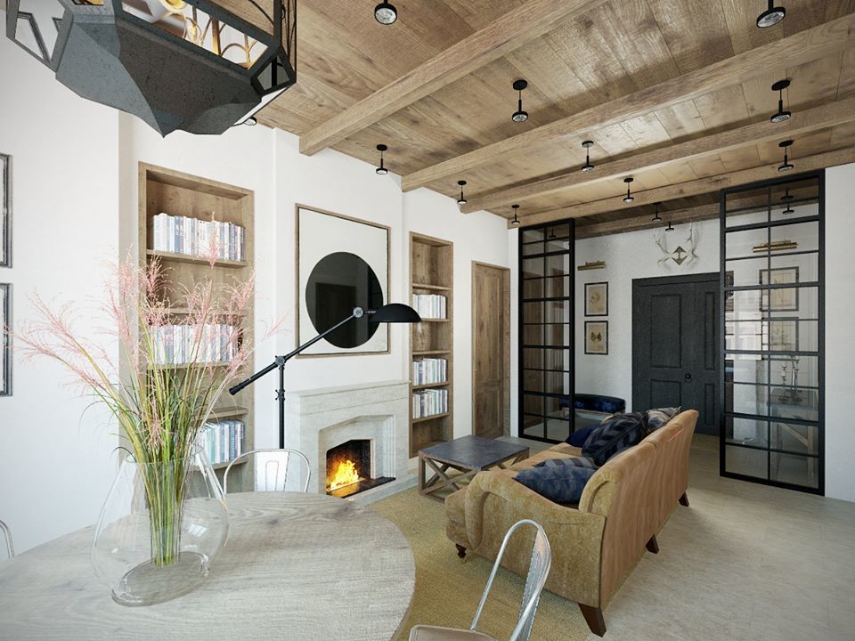 Обложка проекта: Квартира в "Сталинке". Кантри - Лофт. Концепция.