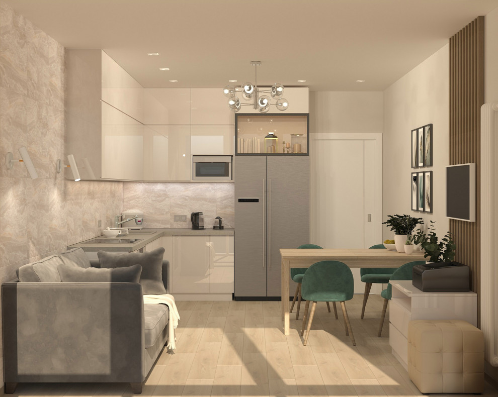 Интерьер в экостиле с подвесным креслом