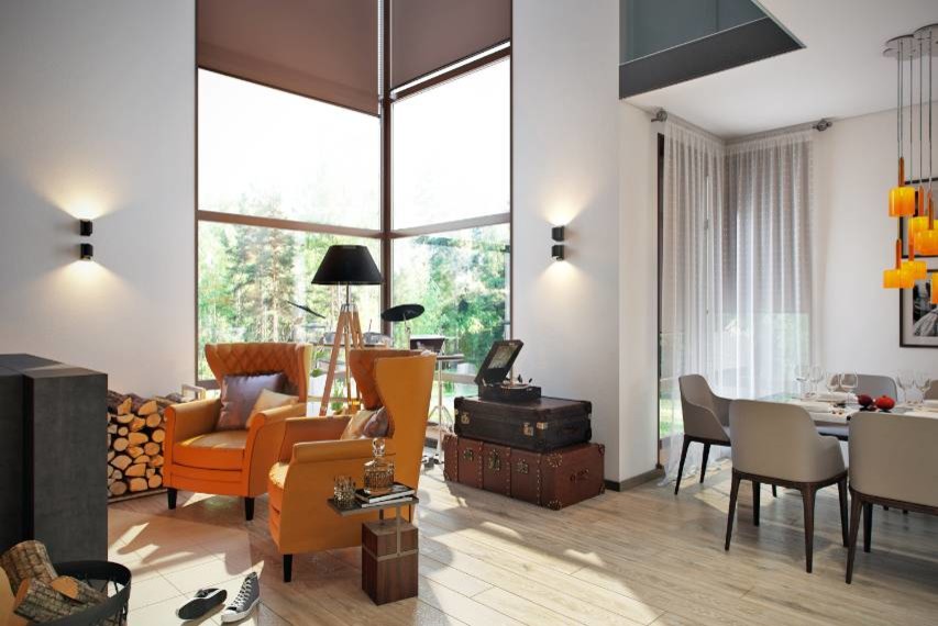 Интерьер загородного дома в Подмосковье.