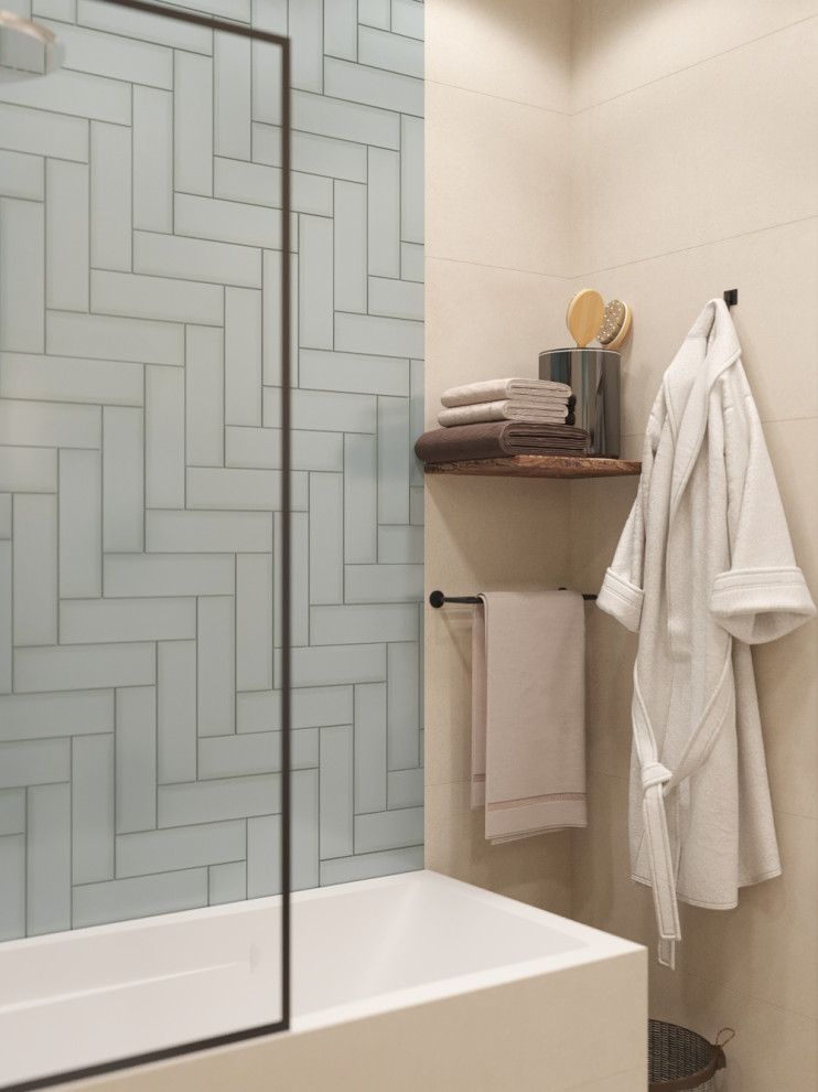 Ванная в зеленых тонах