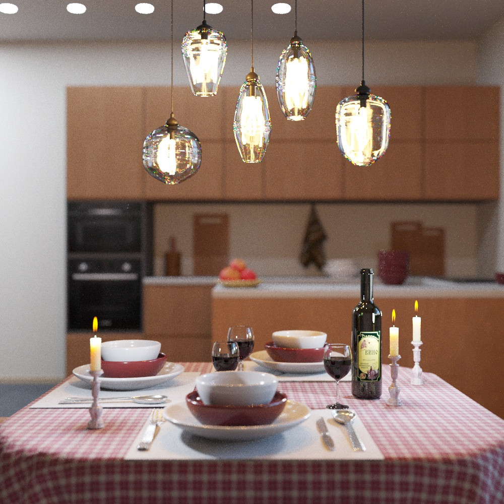 Обложка проекта: 3d-визуализация кухни