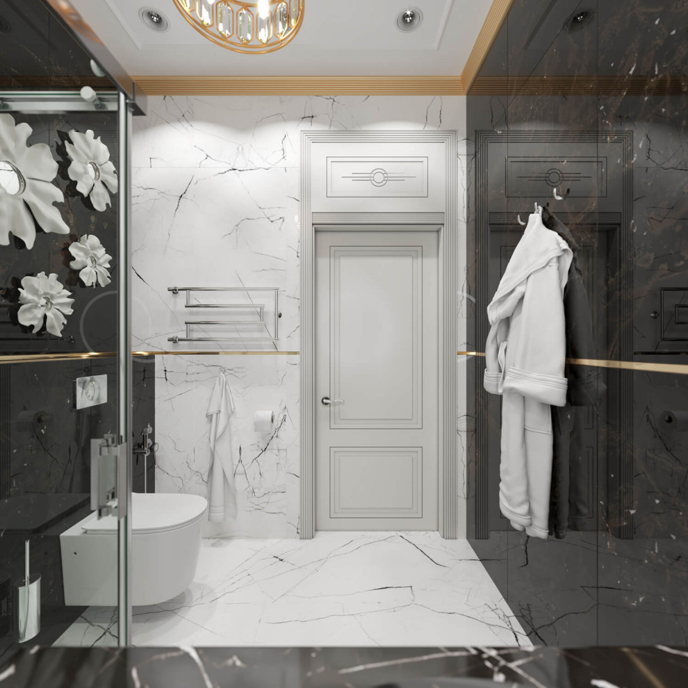 Дизайн интерьера одноэтажного жилого дома в стиле арт-деко