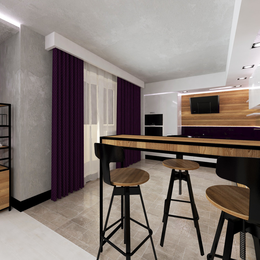 Дизайн кухни-гостиной в стиле LOFT