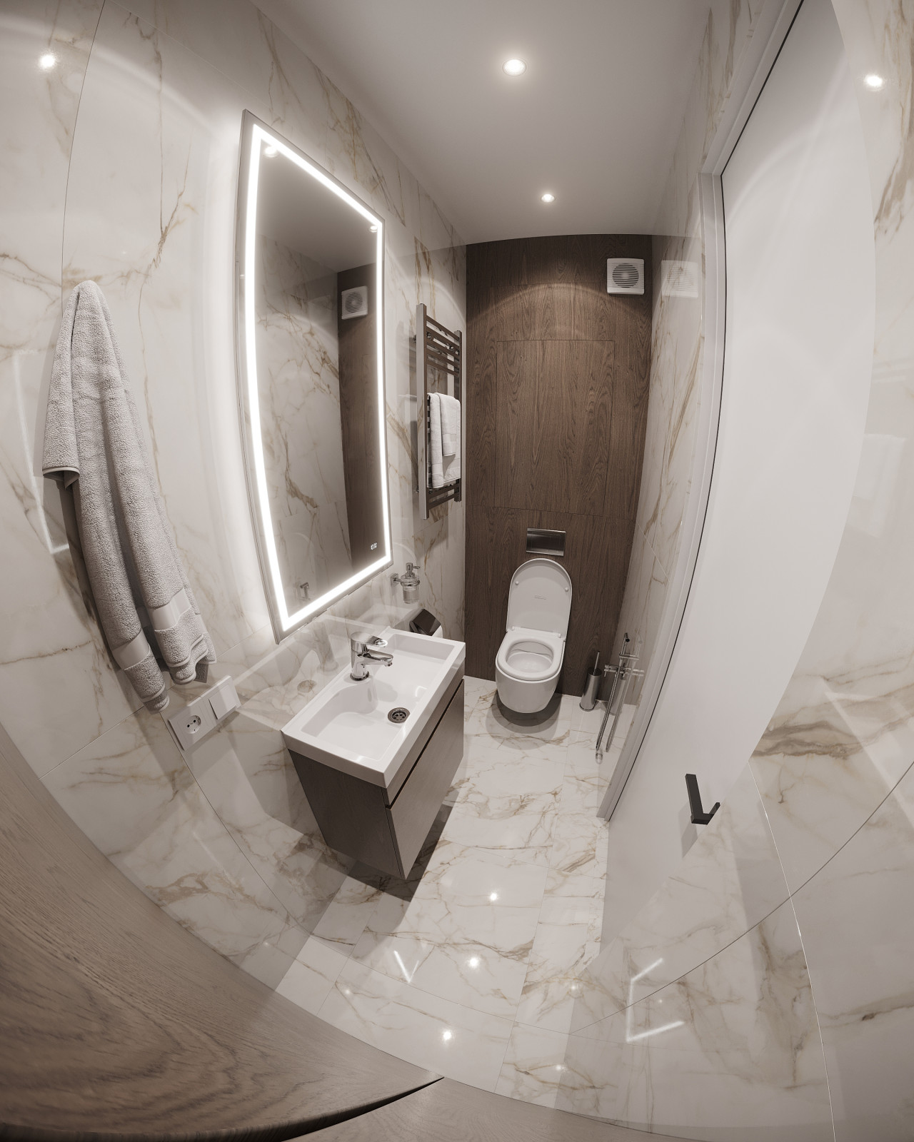 Дизайн и 3д-визуализация санузлов в ЖК Преображение