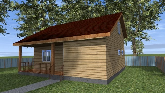 Каркасный дачный дом [011.14]