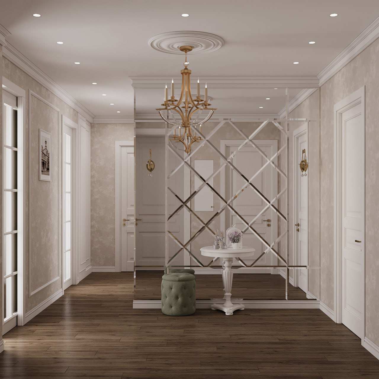 Дизайн-проект квартиры в "Сталинке" в классическом стиле