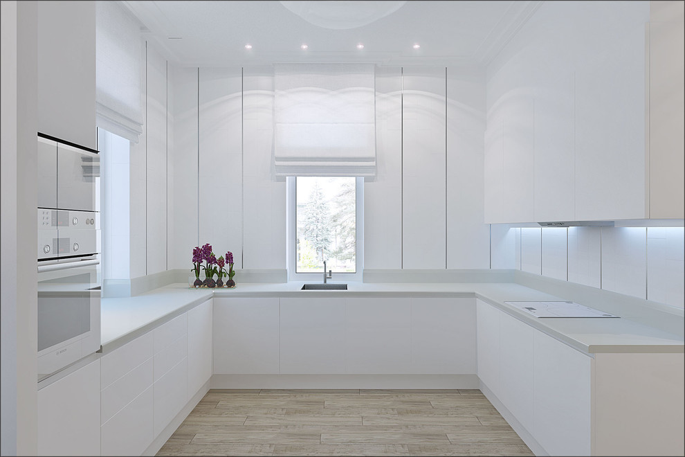 Pure and refined white kitchen