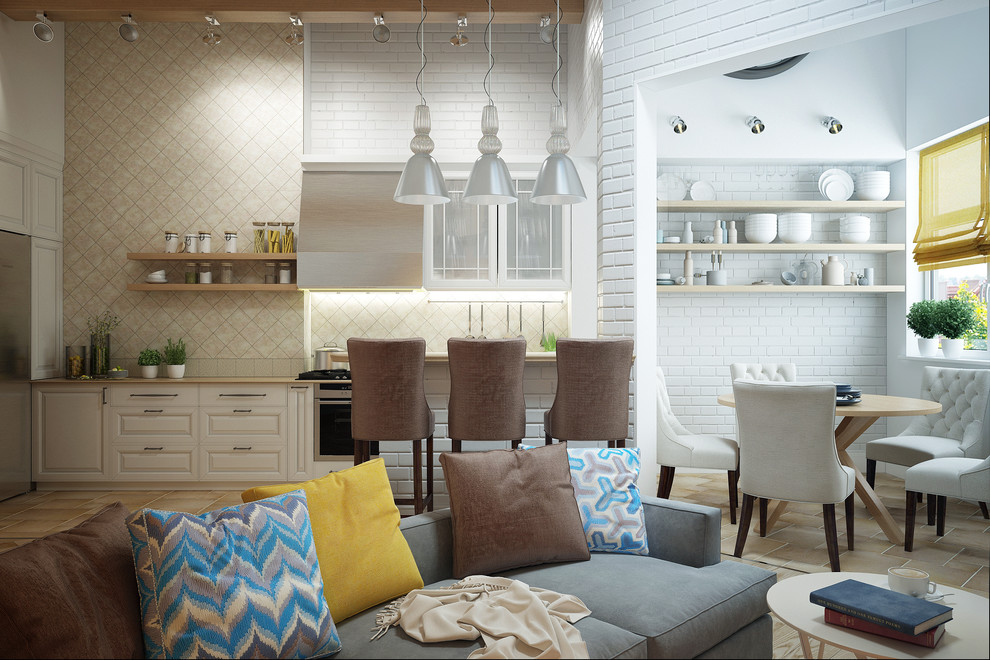 Светлый мансардный интерьер.Салтыковка