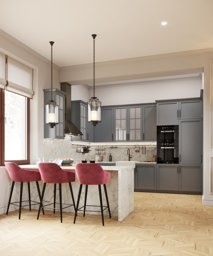 кухня с полуостровом