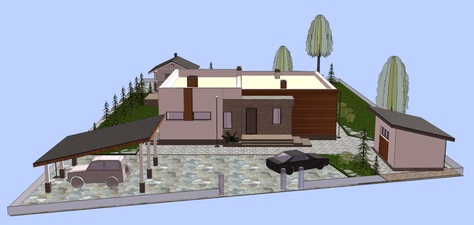 Обложка проекта: п. Горный Щит, 2021 Одноэтажный жилой дом, Общая площадь 184 м2.