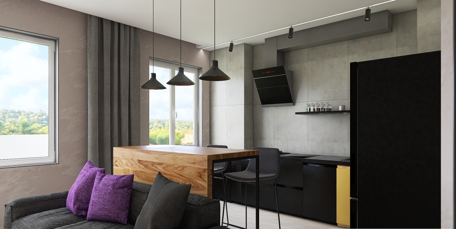 Обложка проекта: Кухня-гостиная. Квартира