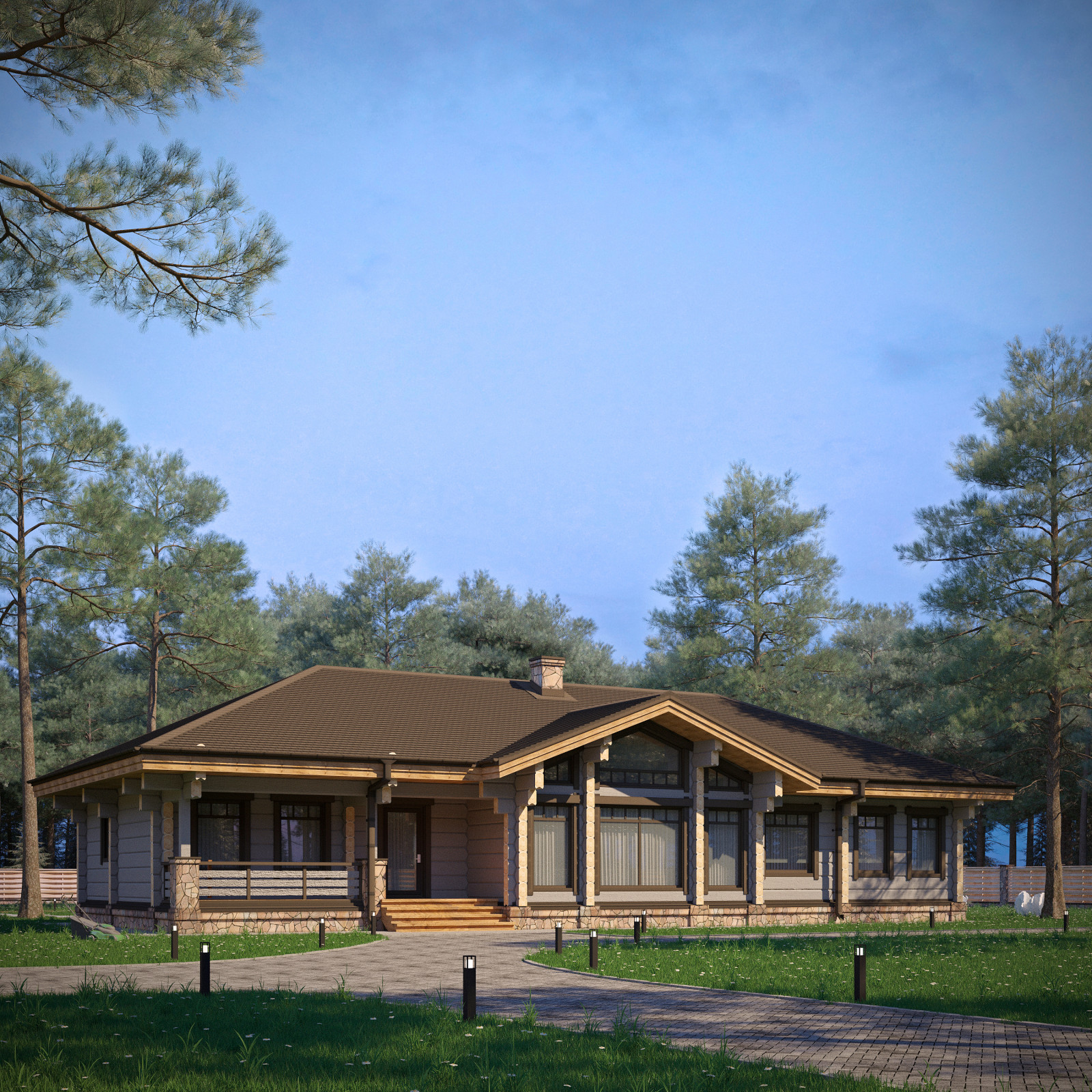 Проект дома из кедрового лафета 215кв.м.