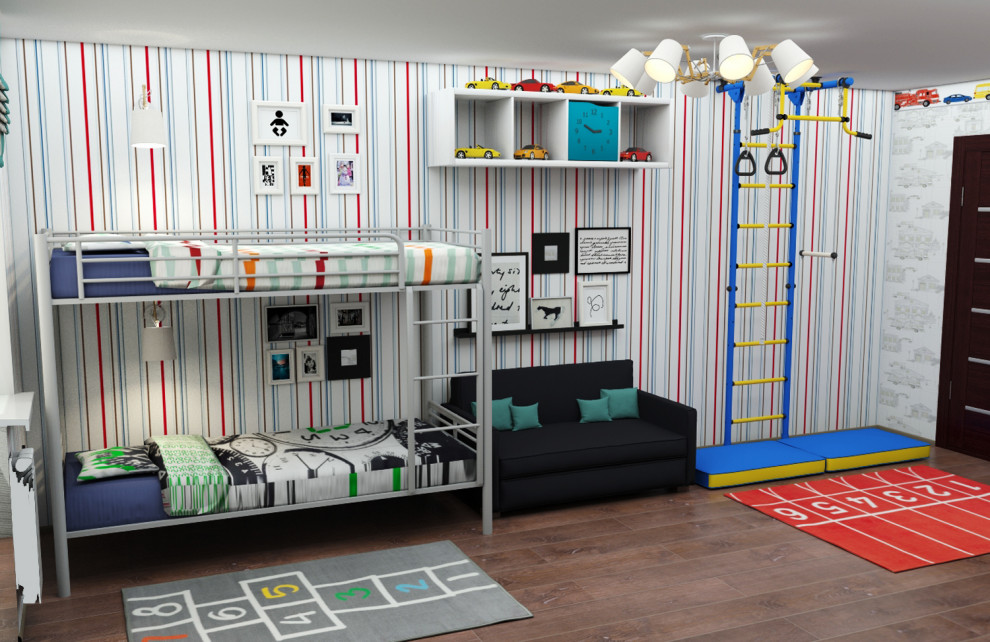 Комплектация детской комнаты мебелью из Икеа. Площадь 17,9 кв.м.