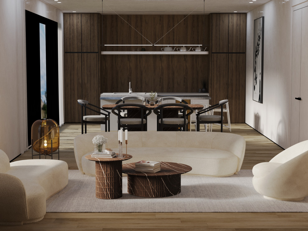 Обложка проекта: Визуализация кухни-гостиной в 3d Max