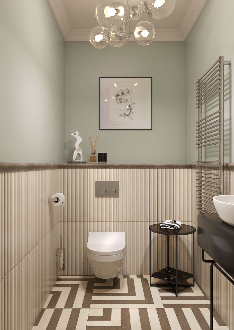 Интеллигентная серо-голубая квартира