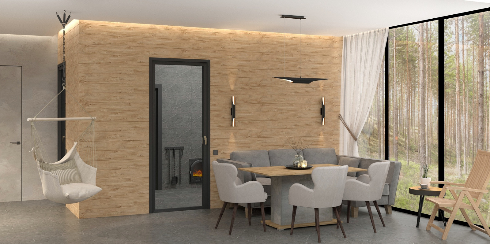 Дом с верандой и баней