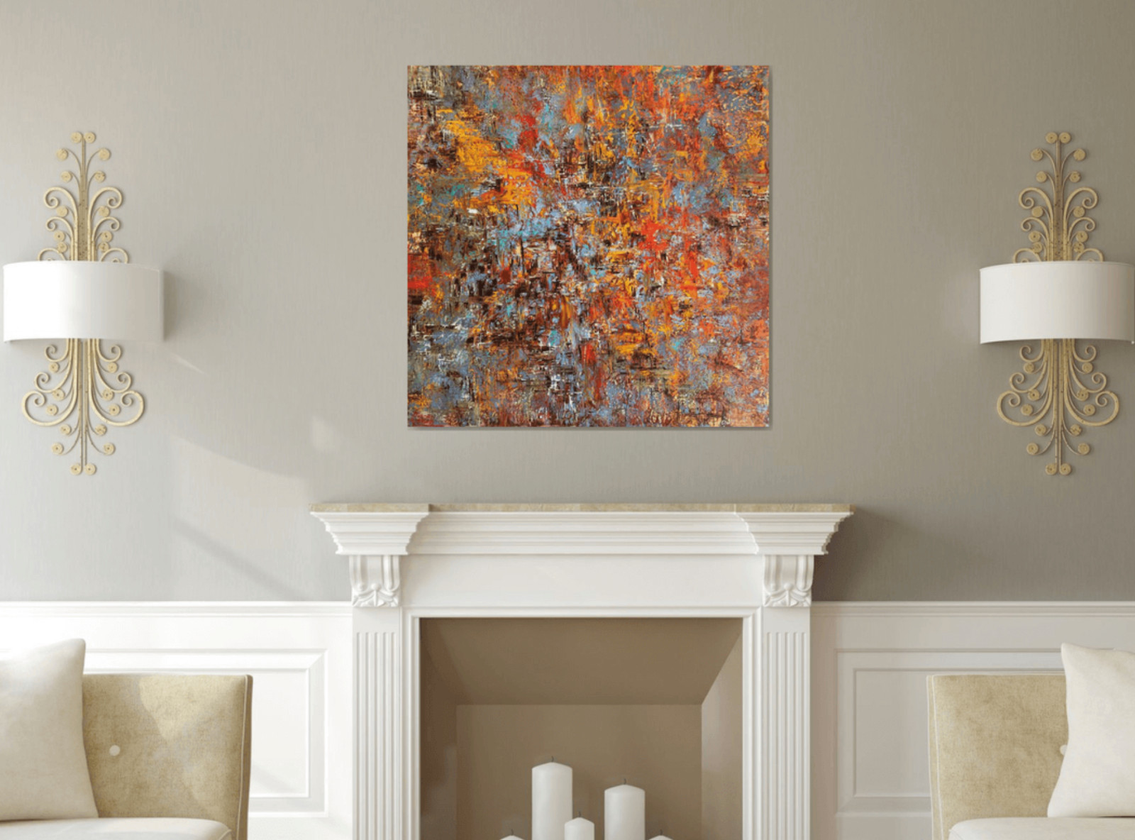 Гостиная - Дизайн интерьера - Картины художницы Дианы Маливани (1)