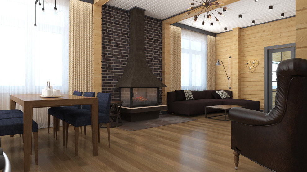 Проект интерьера деревянного дома в Новосибирске