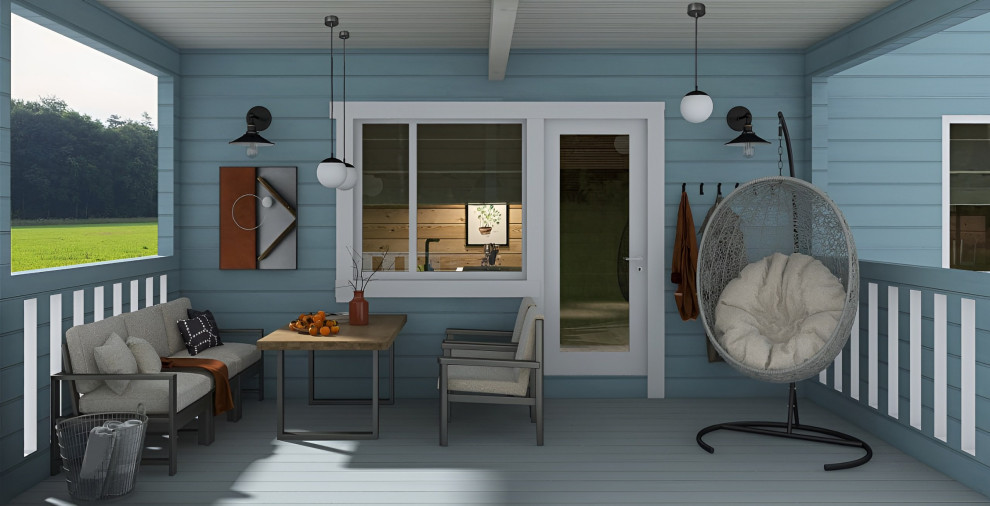 Крыльцо-терраса в частном доме из клееного бруса, 11.5 кв.м.