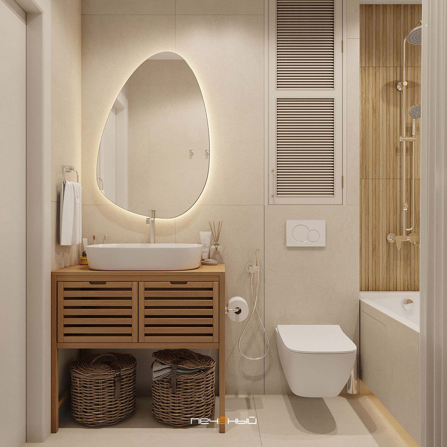 2025 Дизайн 4-комн. квартиры 112 м² в современном стиле, Москва, ЖК Барклая  6