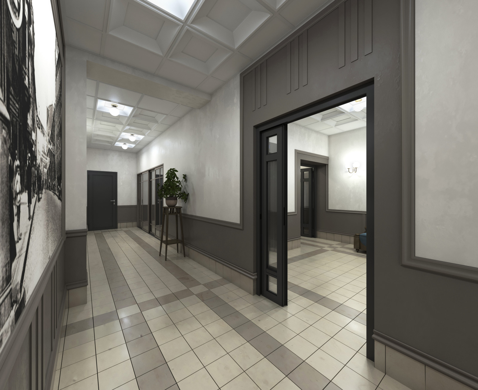 Интерьеры МОП, ЖК "БУЛГАКОВ", СК "СТРИЖИ"