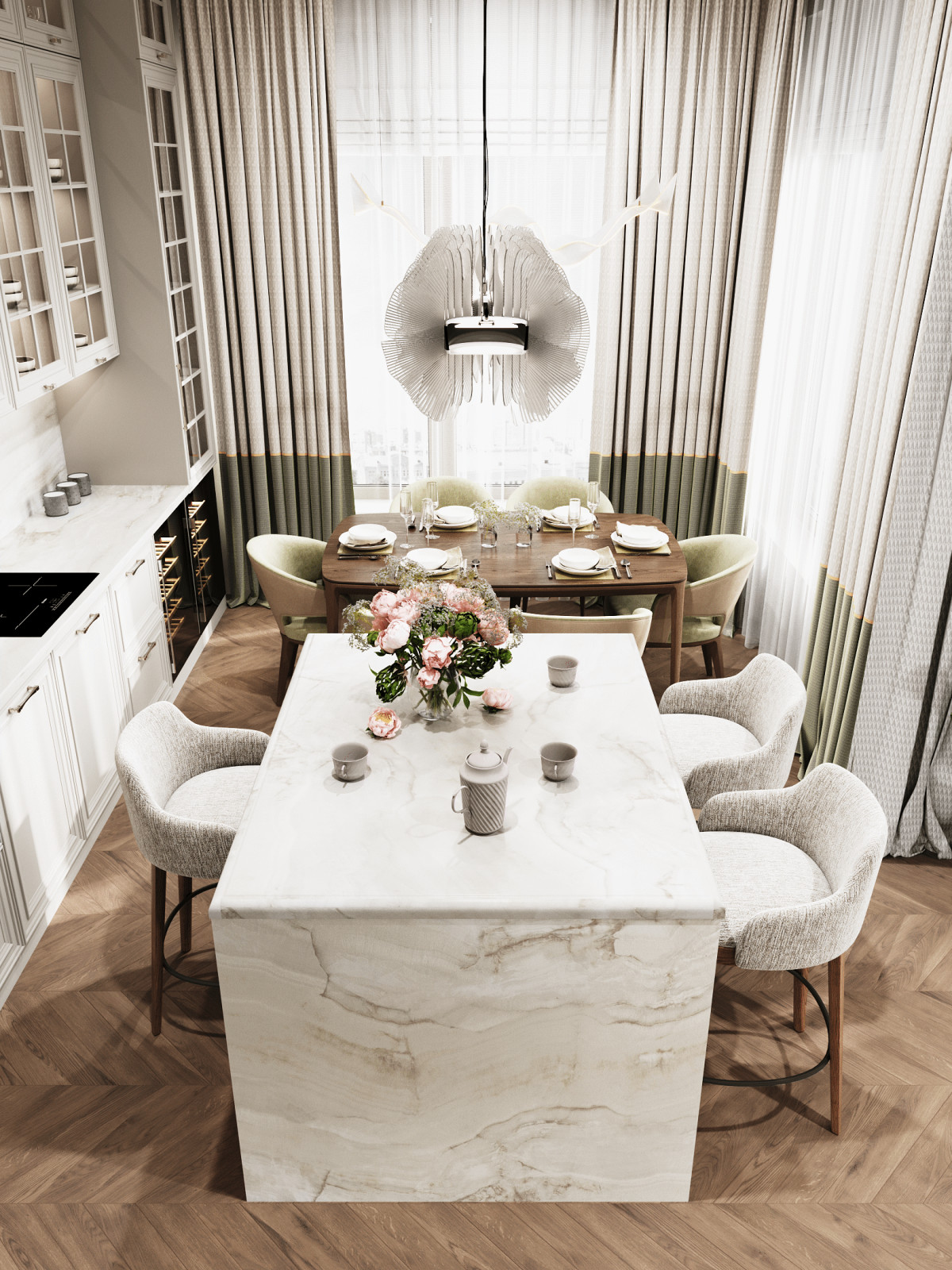 Современный интерьер на 200 кв.м.