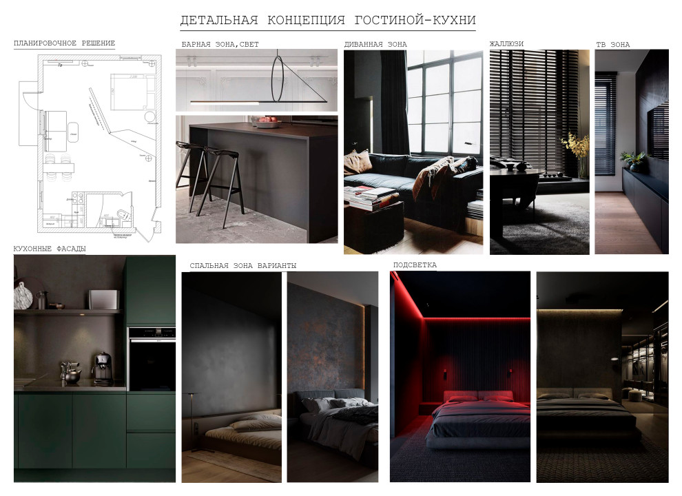 Обложка проекта: Дизайн концепция для квартиры-студии холостяка