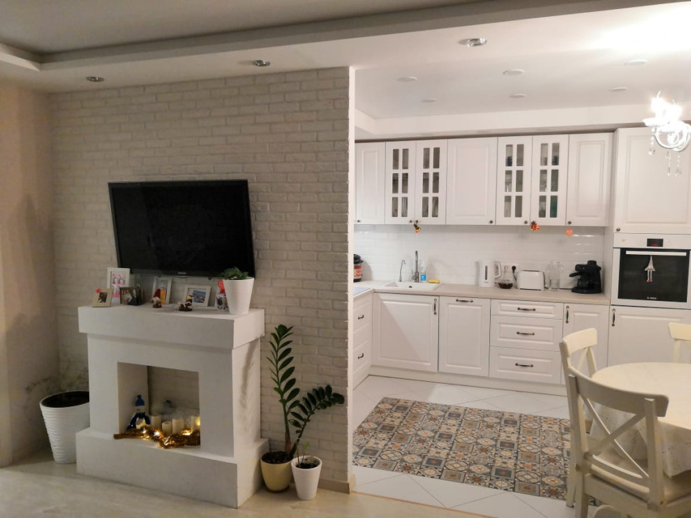 Дизайн проект кухни-гостиной в скандинавском стиле, 23 м.кв.