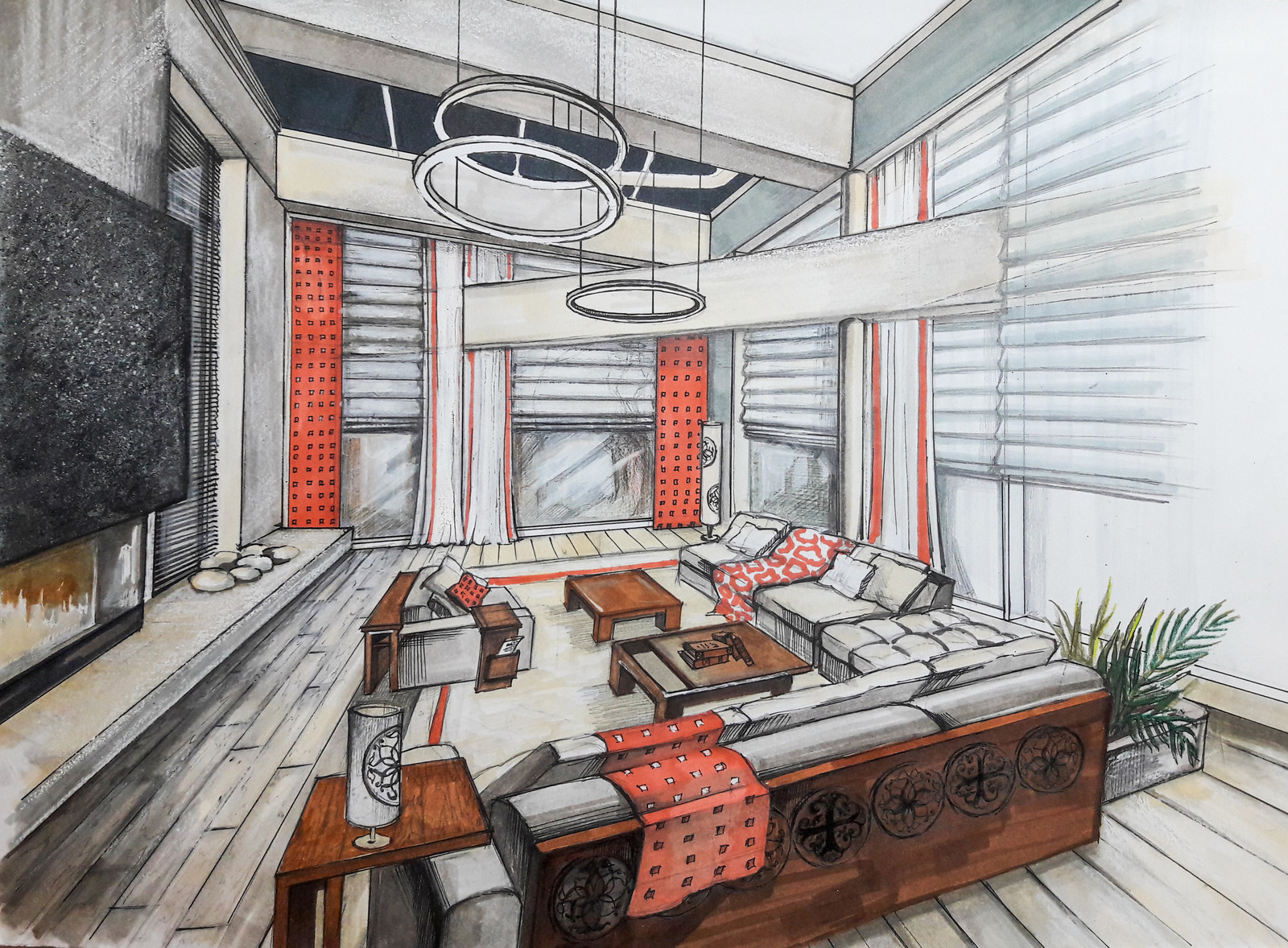 Проект дома в рисованной технике