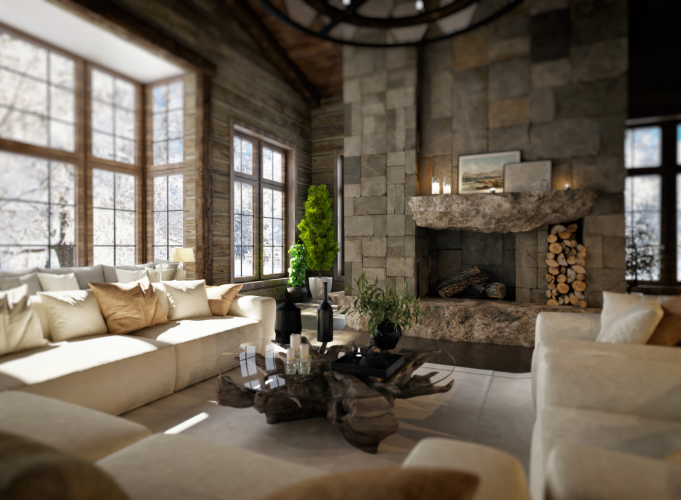 Интерьер деревянного дома.