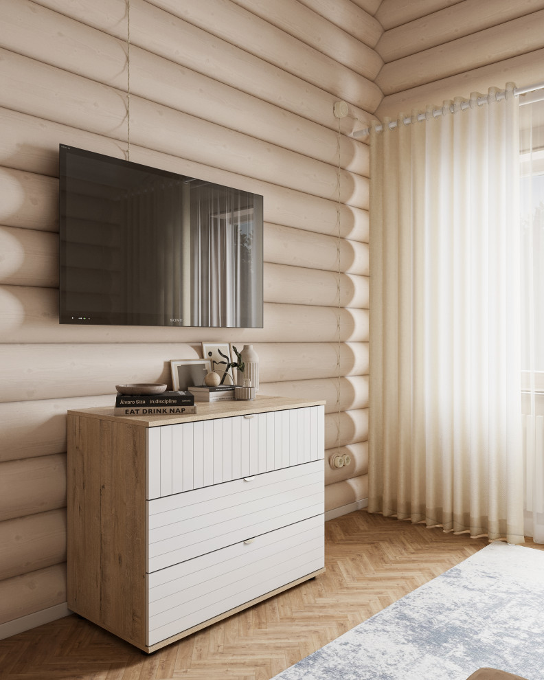 Авторский дом из бревна 135 м² для семьи с двумя детьми в КП Золотые Сосны