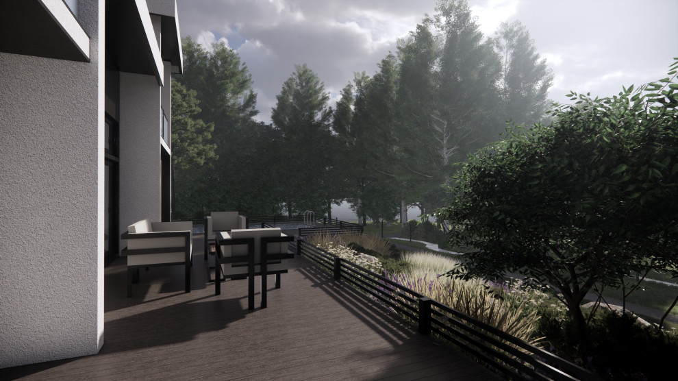 Вид на басейн с террасы