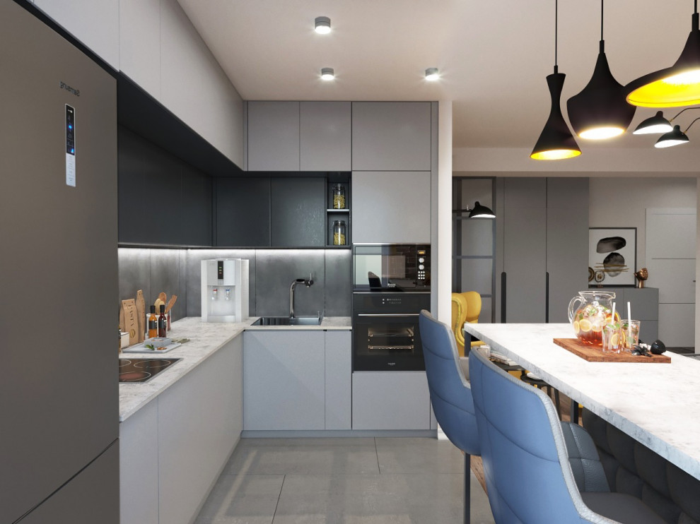 кухня с барной стойкой