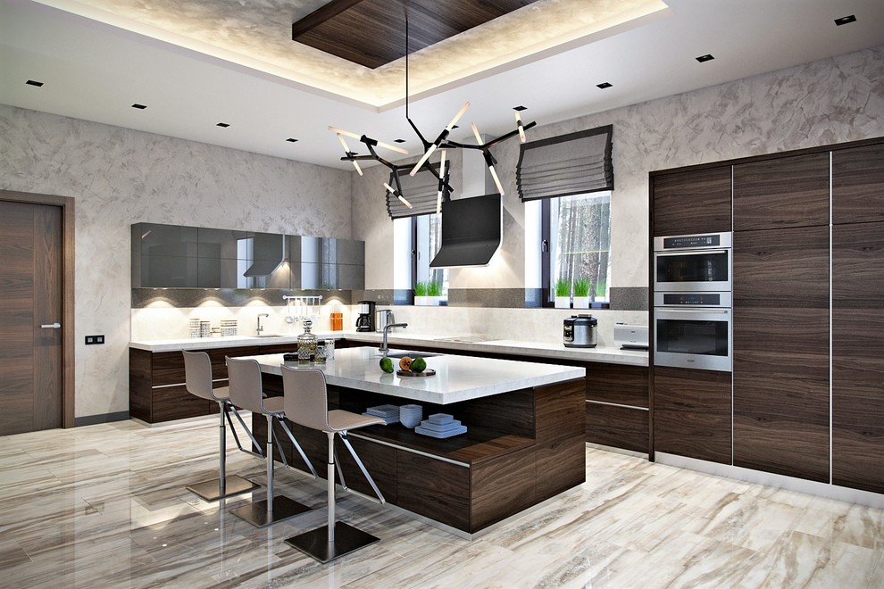 Дизайн интерьера кухни коттеджа в Санкт-Петербурге