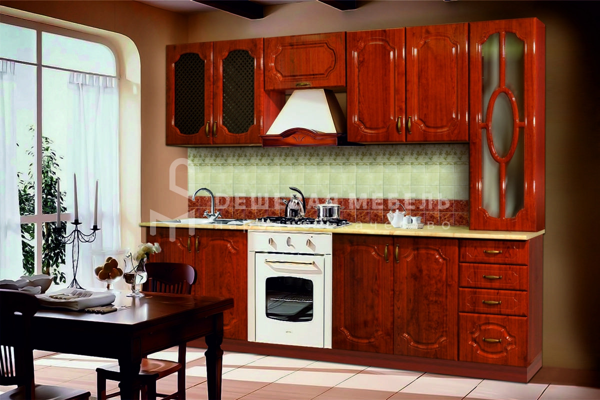 Недорогая кухня под дерево "Традиция арт.14"