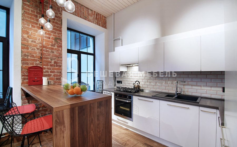 Пластиковая кухня "Лофт арт.1" в стиле лофт