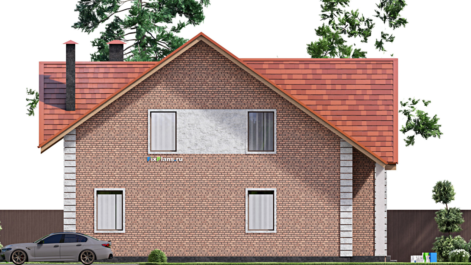 Проект дома с мансардой 13х14 м S268м2 F-15947