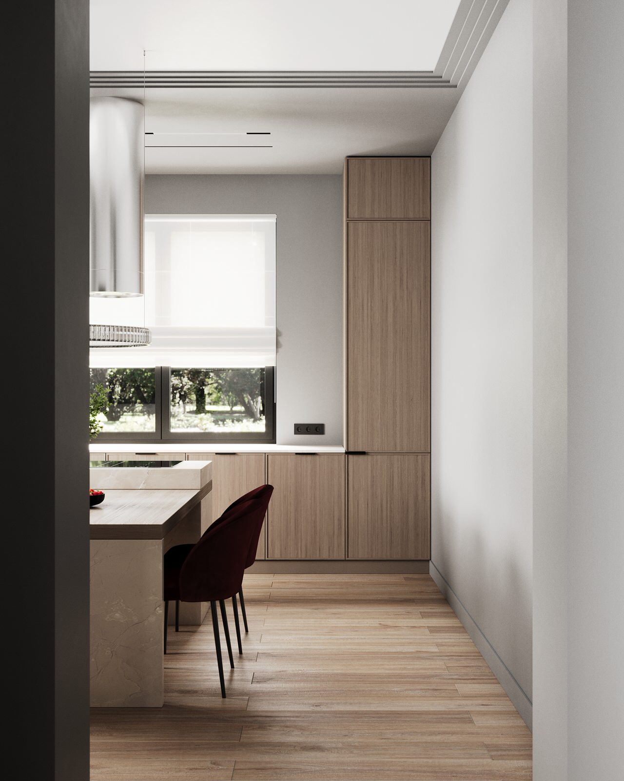 Стильный дом с красными акцентами