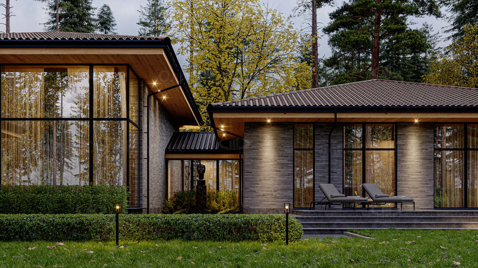 Одноэтажный дом с террасой «Корвин»