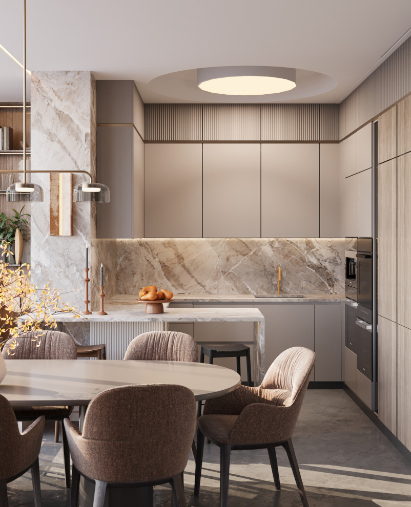 кухня гостинная мрамор