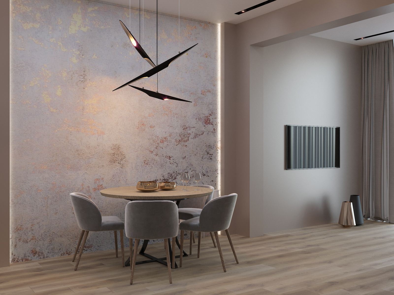 Двухкомнатная квартира в современном стиле с преобладанием древесных акцентов