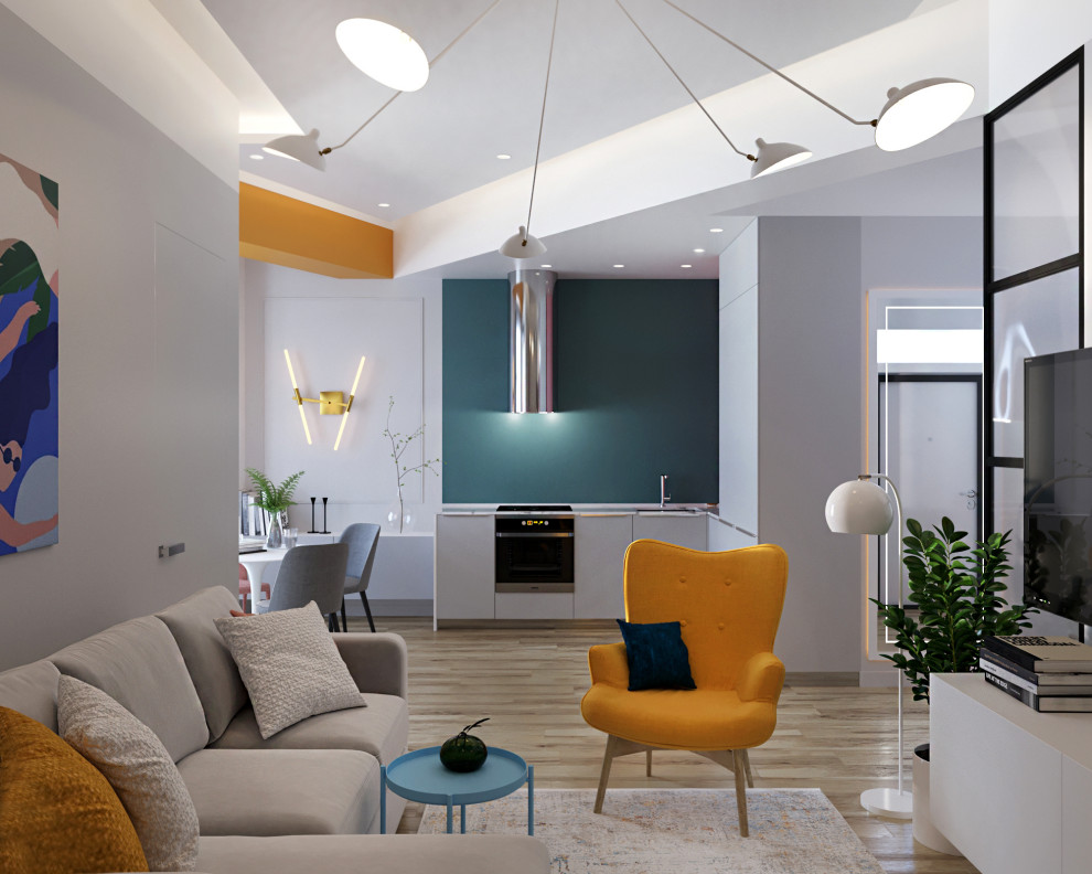 Обложка проекта: Яркий интерьер квартиры 48кв.м.