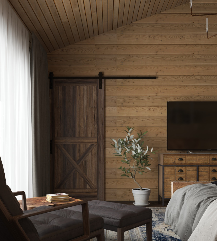 дизайн-проект интерьера деревянного загородного дома