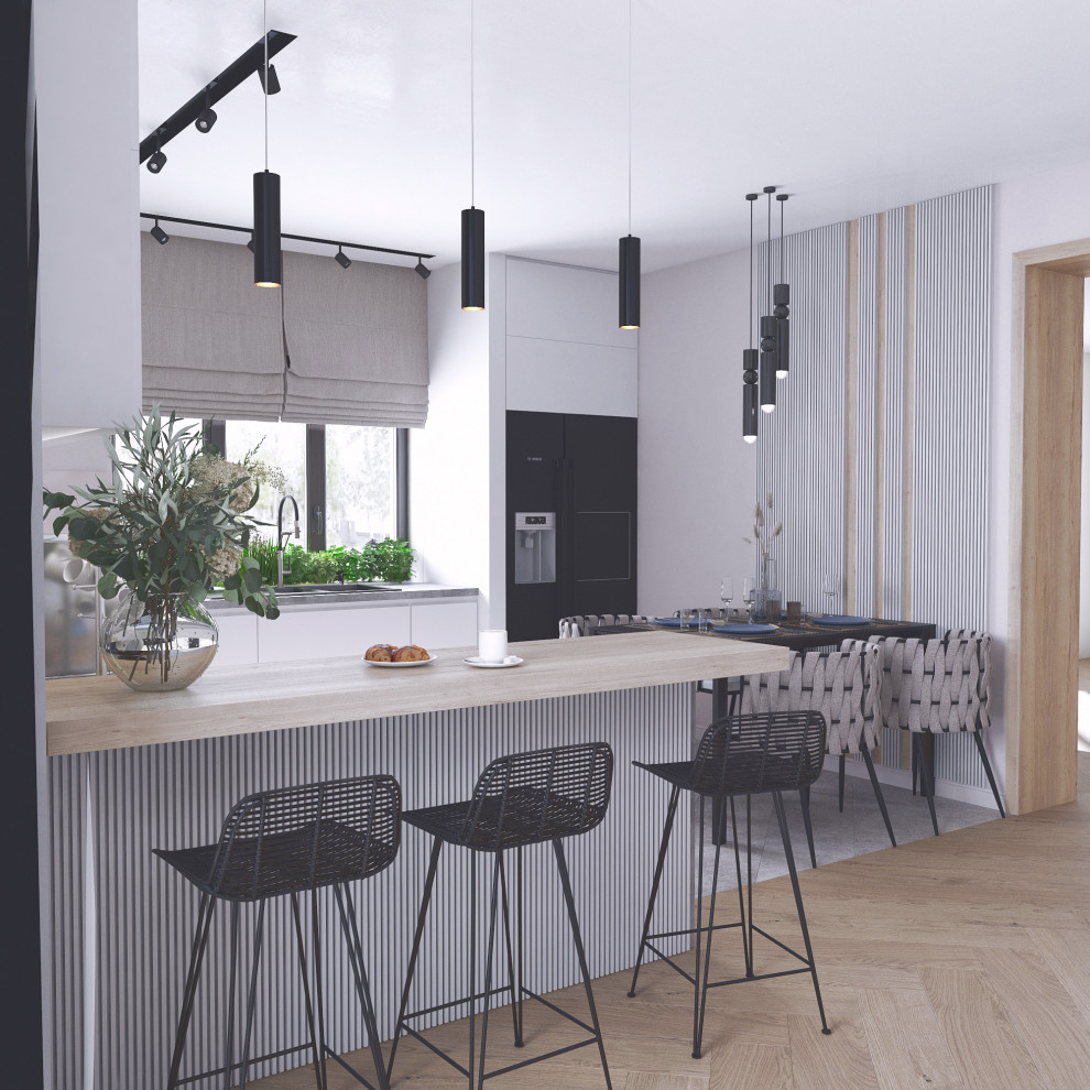 Интерьер первого этажа частного дома